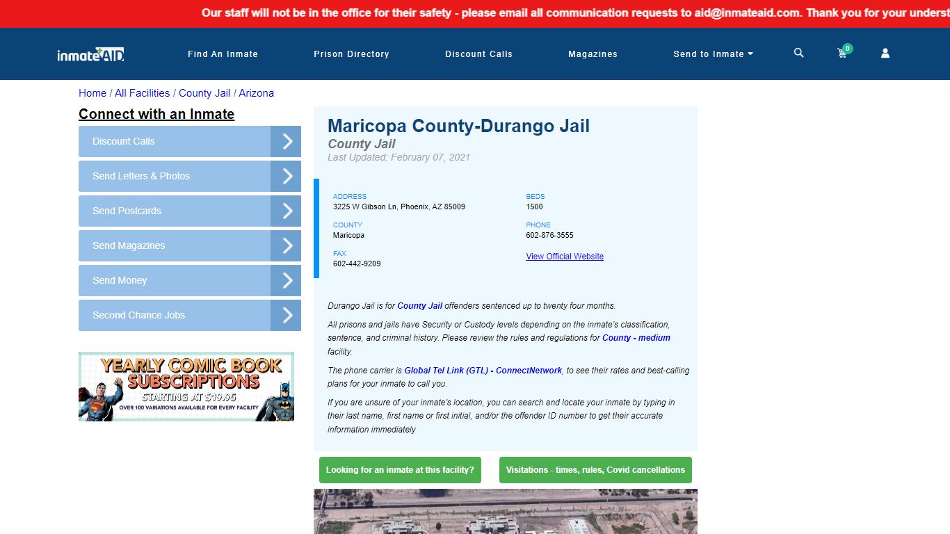 Maricopa County-Durango Jail - Inmate Locator - Phoenix, AZ